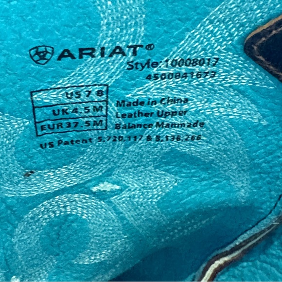 Ariat Womens Tombstone Square Toe Western Leather Boot Size 7.5 B Style 10008017 - Picture 5 of 11